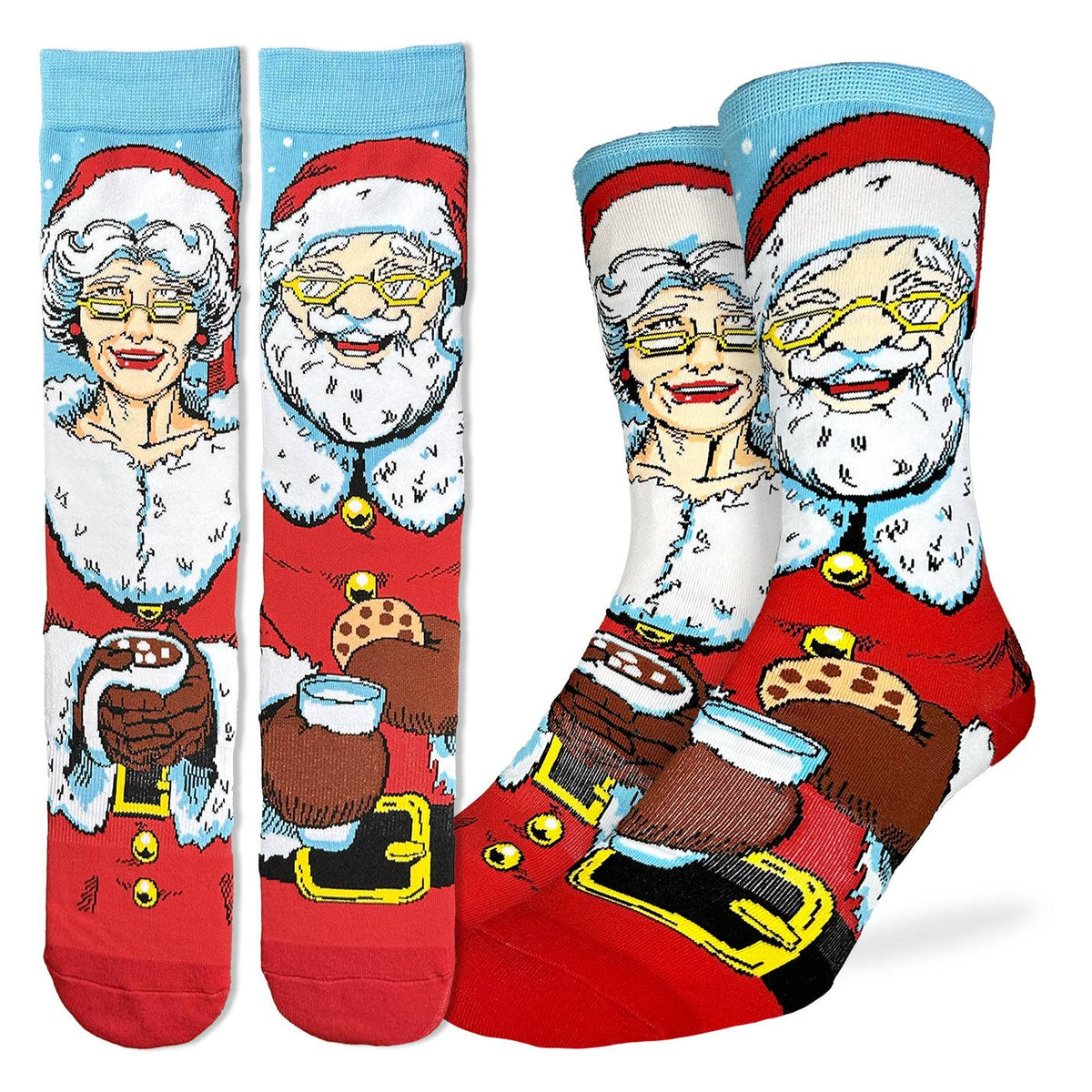 Men's Santa and Mrs. Claus Christmas Socks