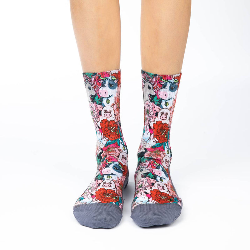 Women's Floral Farm Socks