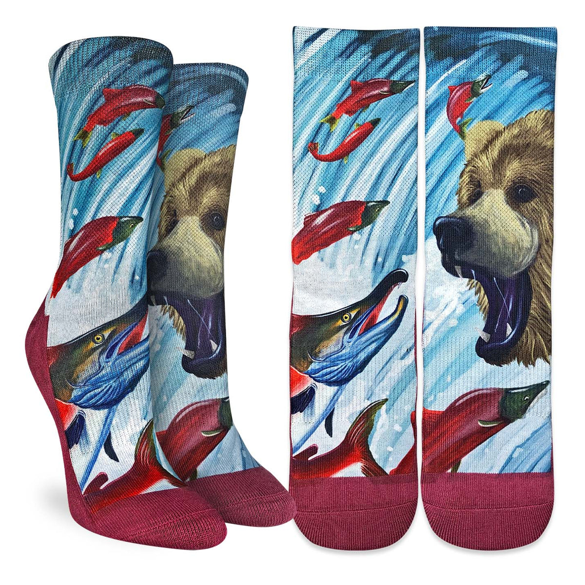 Women's Grizzly Bear & Sockeye Salmon Socks