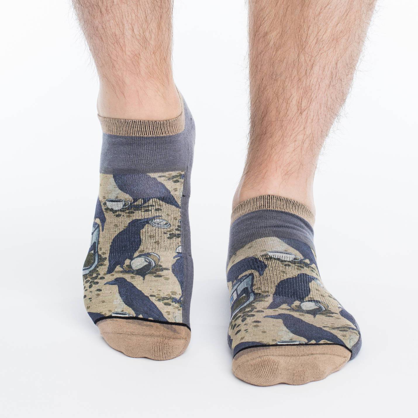 Men s Coffee Crow Ankle Socks Good Luck Sock
