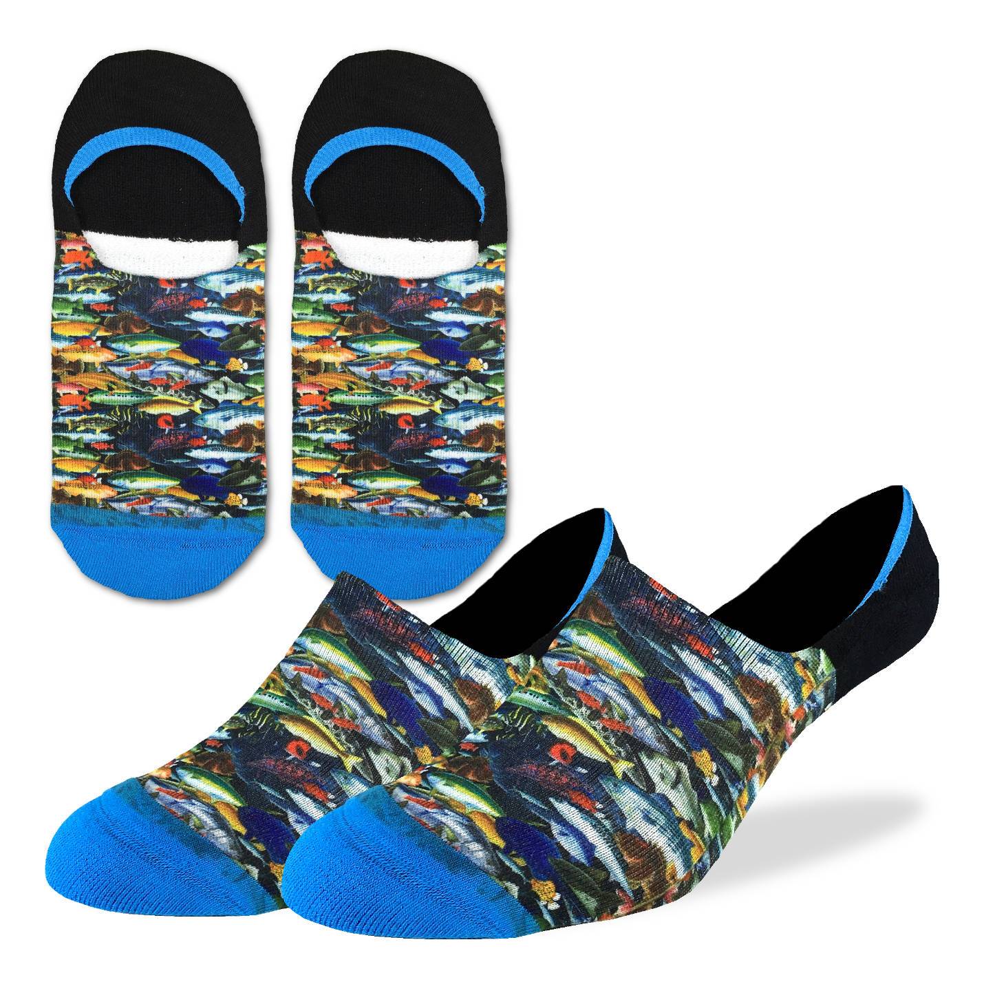 Men s School of Fish No Show Socks Good Luck Sock