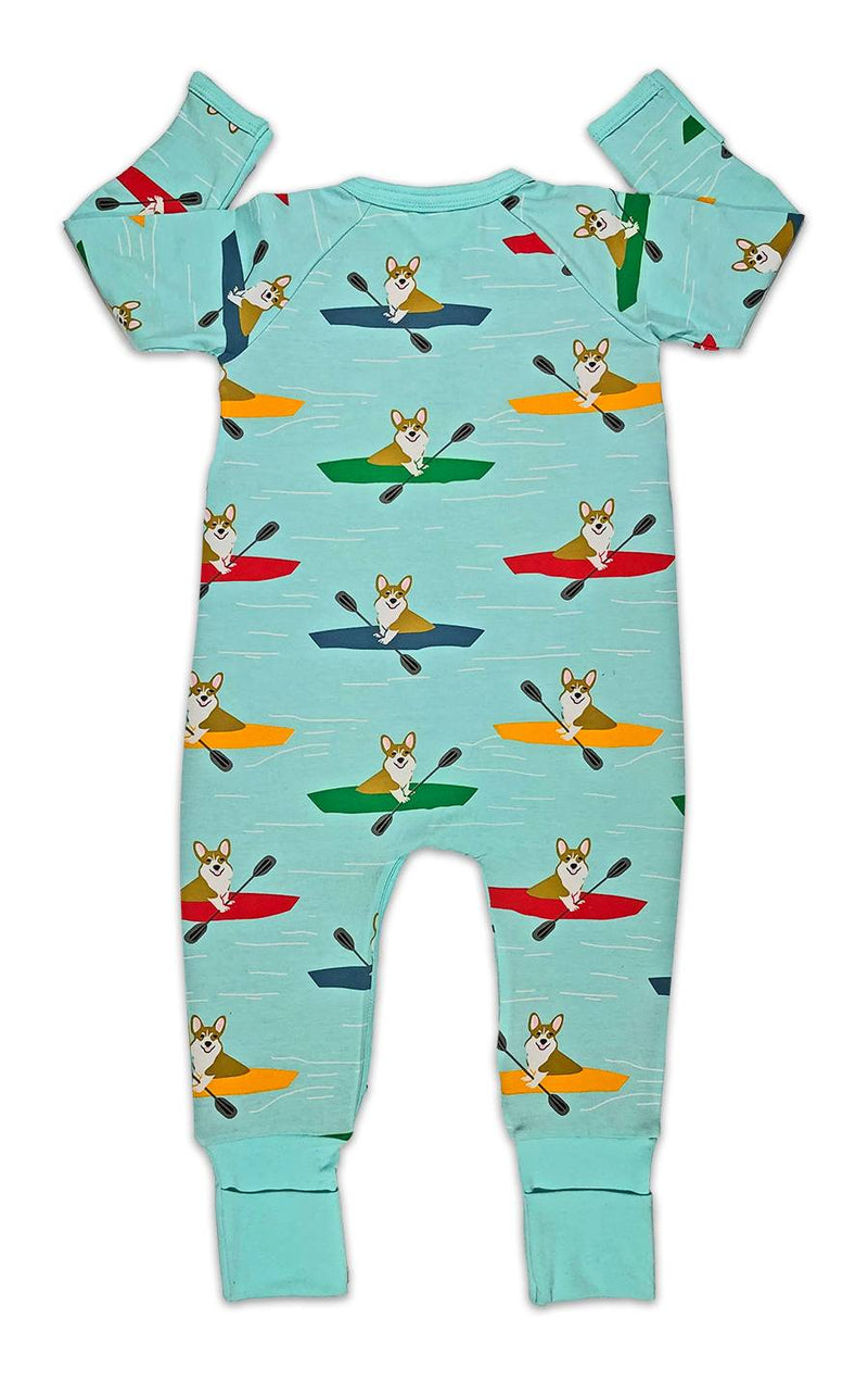 Corgi's Kayaking Baby Pajamas