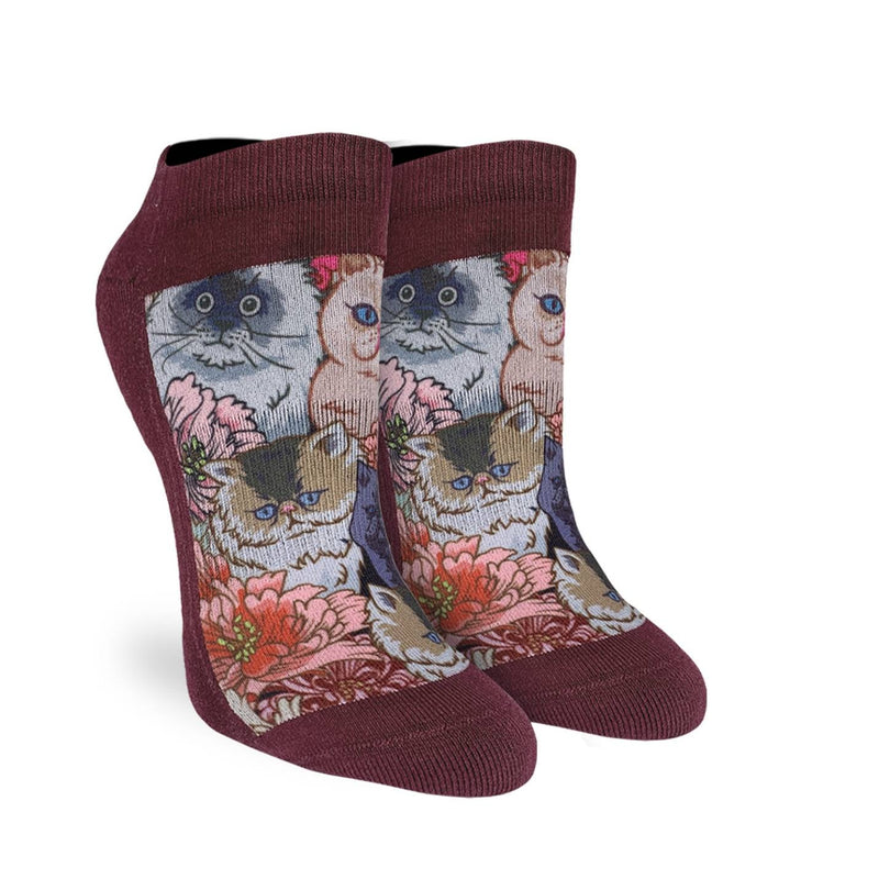 Women's Floral Cats Ankle Socks