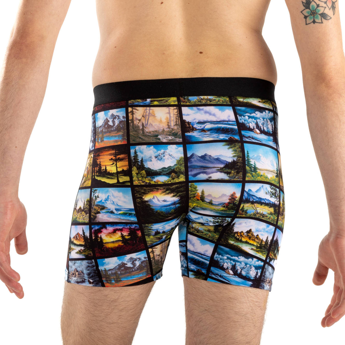 Men's Bob Ross, Landscapes Collage Underwear