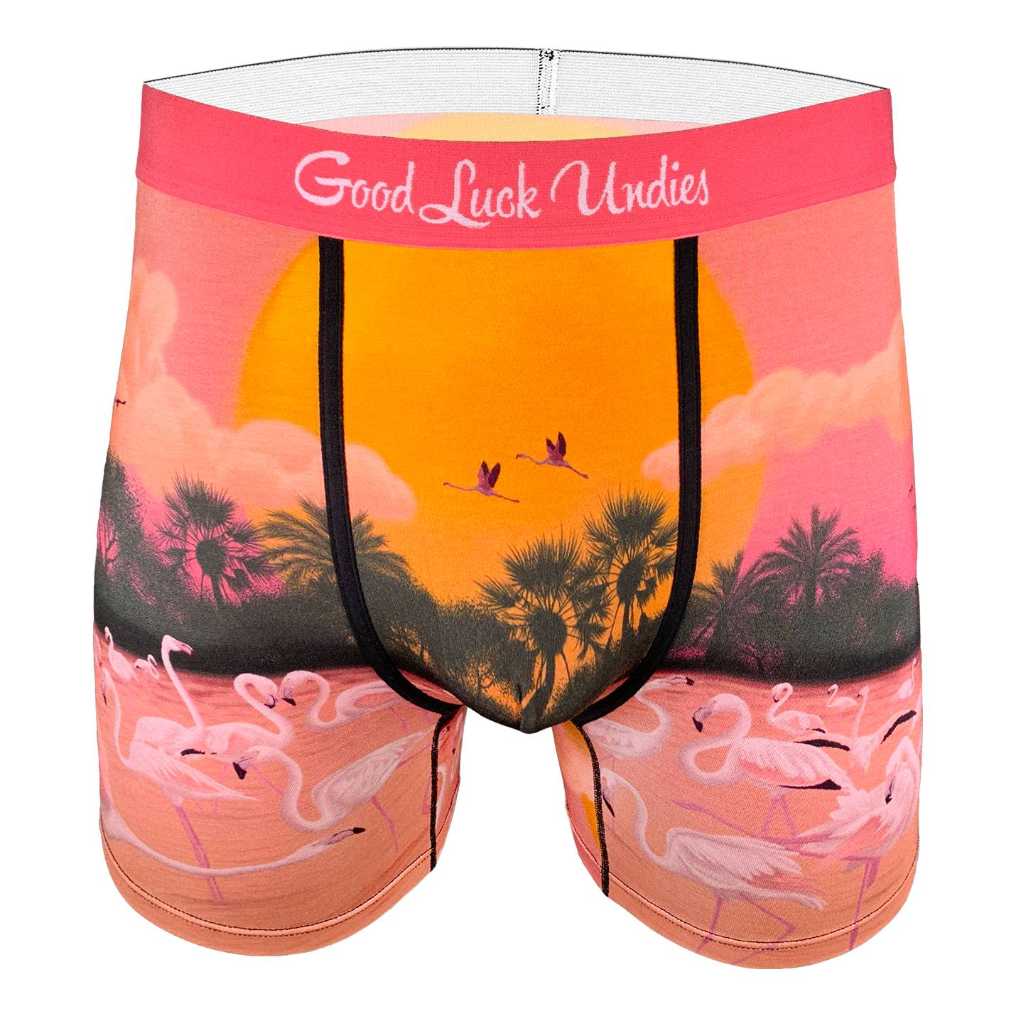 Good Luck Sock Men's Flamingo Paradise Underwear M / Pink