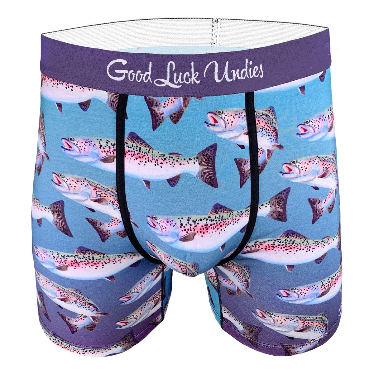 Good Luck Sock Men's Rainbow Trout Underwear M / Blue