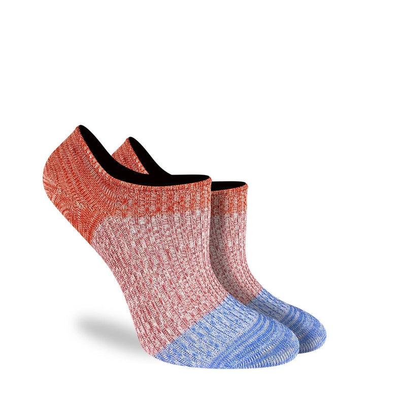 Women's Stripes - Orange, Pink, Blue No Show Socks